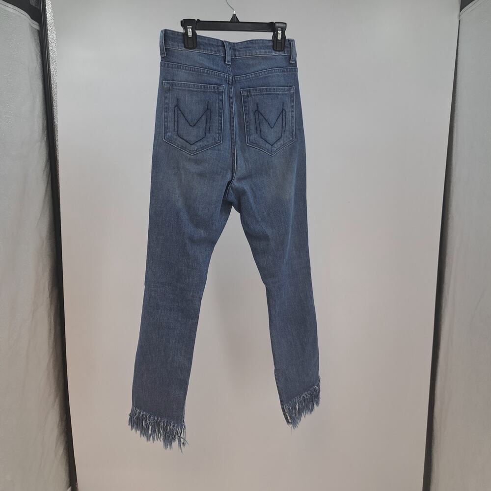 Show Me Your Mumu Brooklyn Jeans 26 High Waist‎ Distressed Fray Hem Harbor Blue - Picture 8 of 10